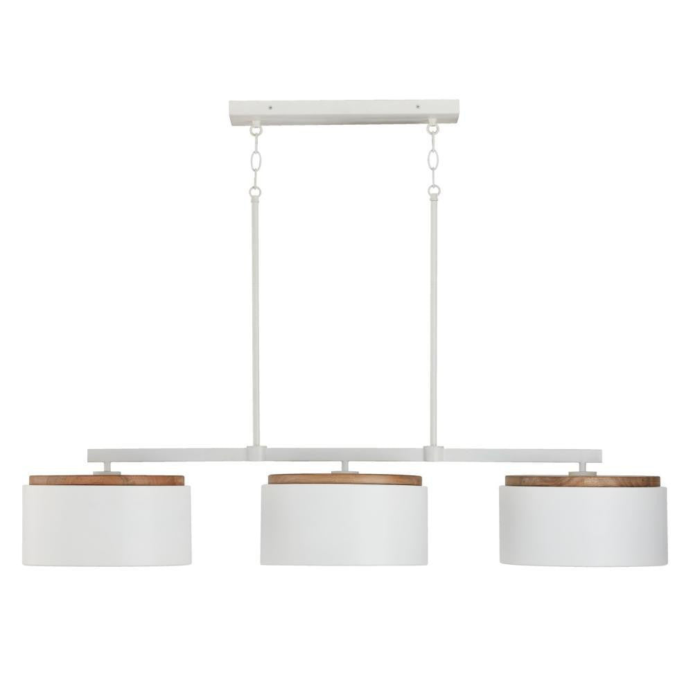 Capital Liam Linear Chandelier Light Wood and White