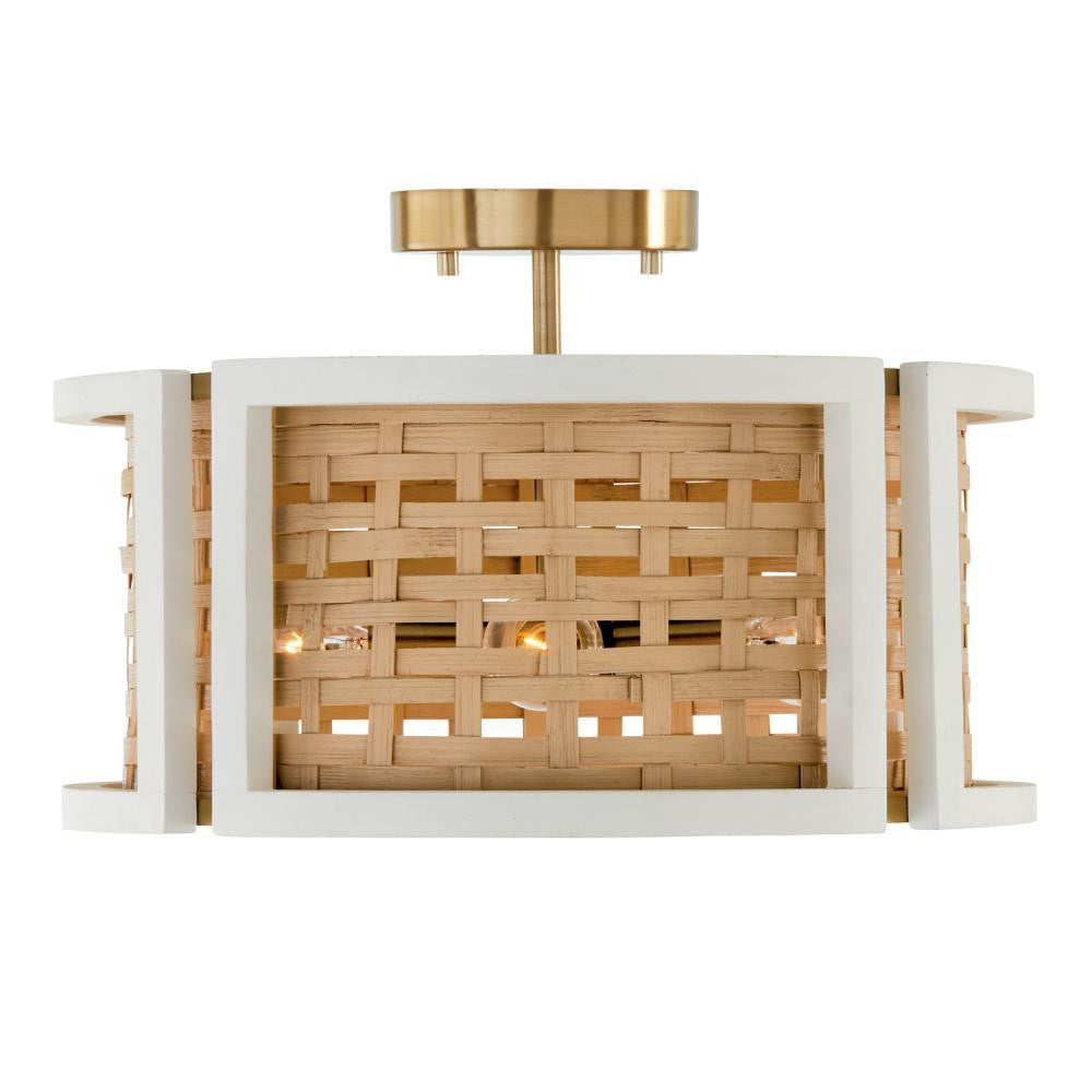 Capital Lola Semi-Flush Mount Flat White and Matte Brass
