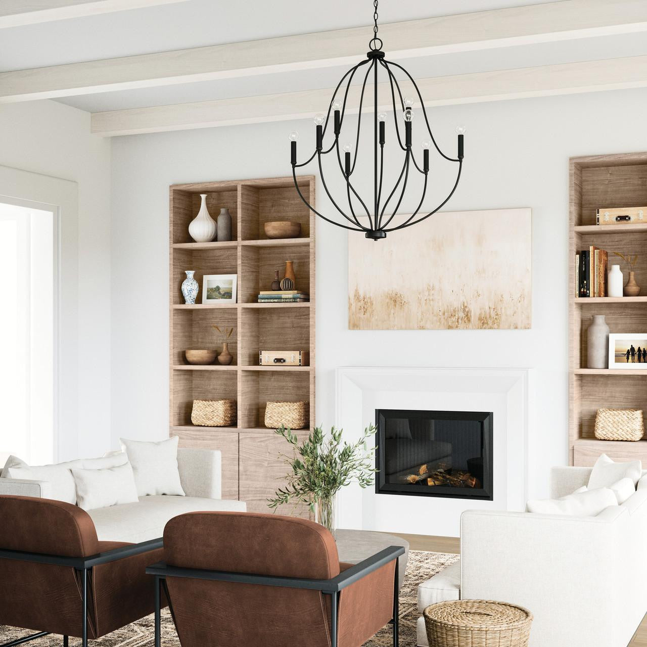 Capital Madison Chandelier, Matte Black, 32.5"W