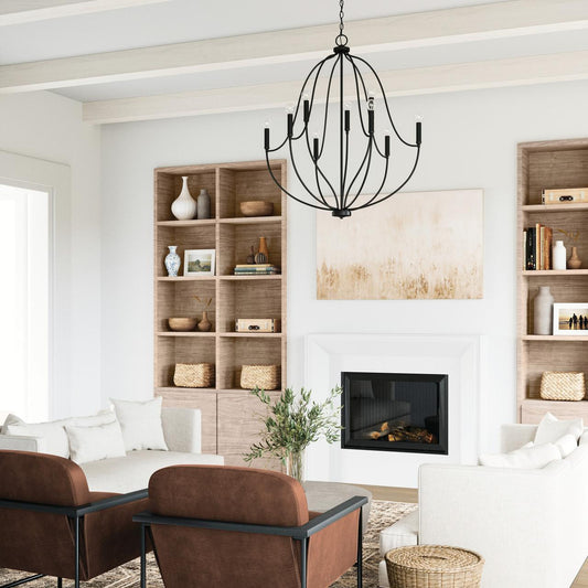 Capital Madison Chandelier, Matte Black, 32.5"W