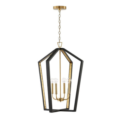 Capital Maren Pendant Flat Black and Matte Brass