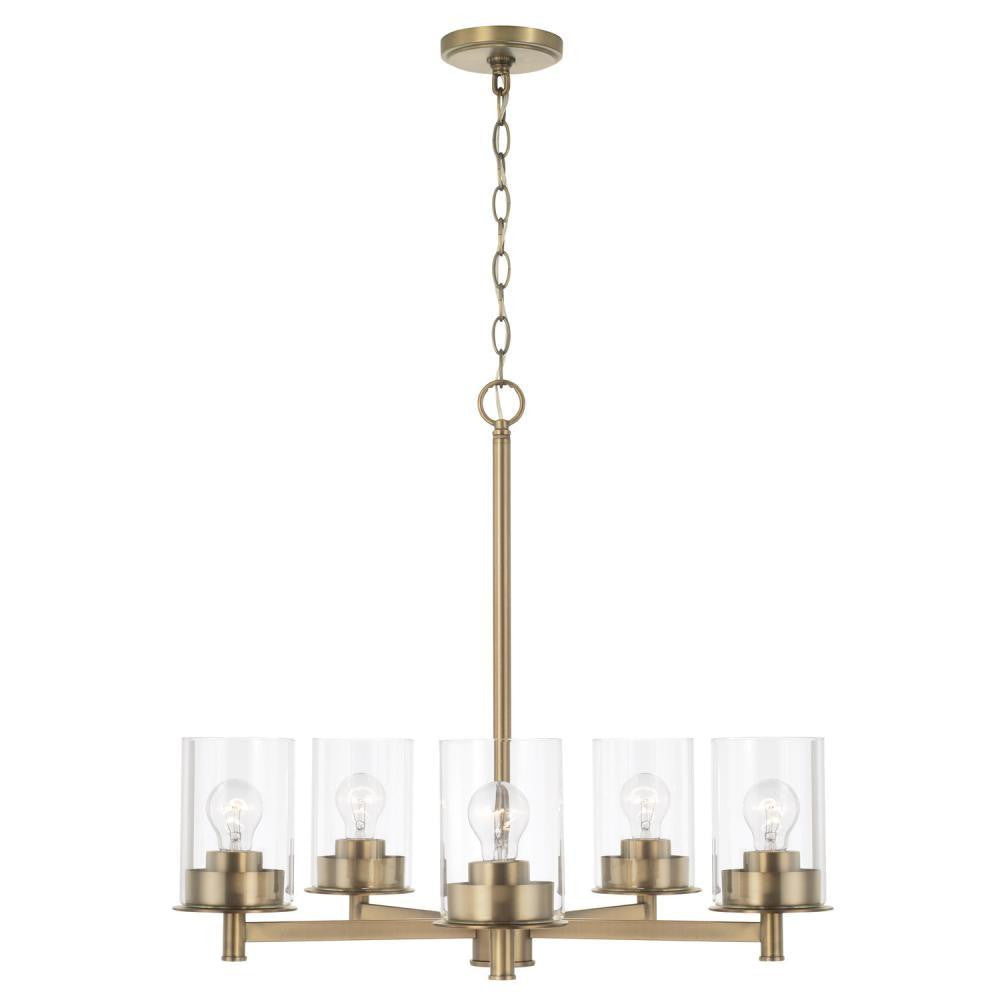 Mason 5-Light Chandelier - Aged Brass
