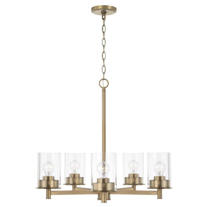 Mason 5-Light Chandelier - Aged Brass