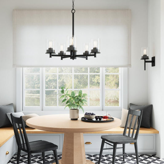 Capital Mason Chandelier, Matte Black, 26"W