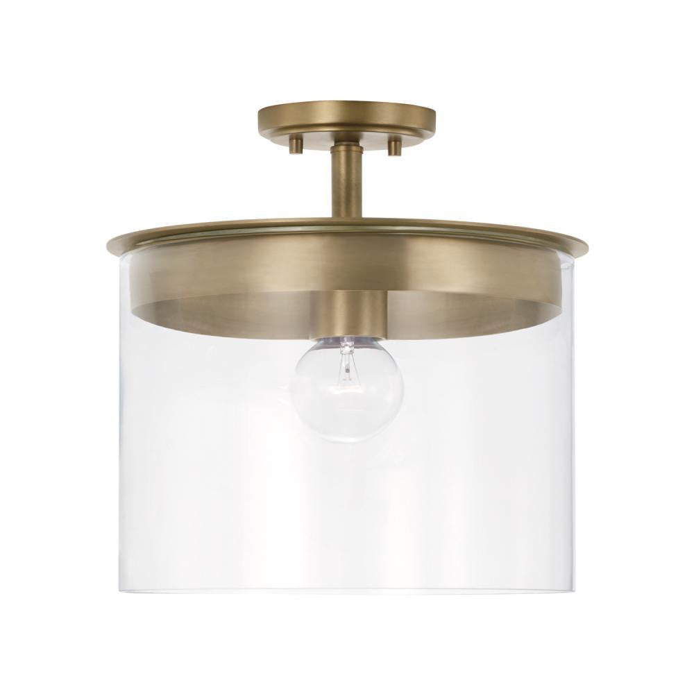 Capital Mason Semi-Flush Mount, Aged Brass