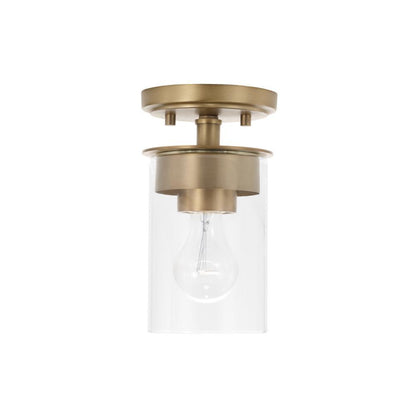 Capital Mason Semi-Flush Mount, Aged Brass, 5"W Aged Brass