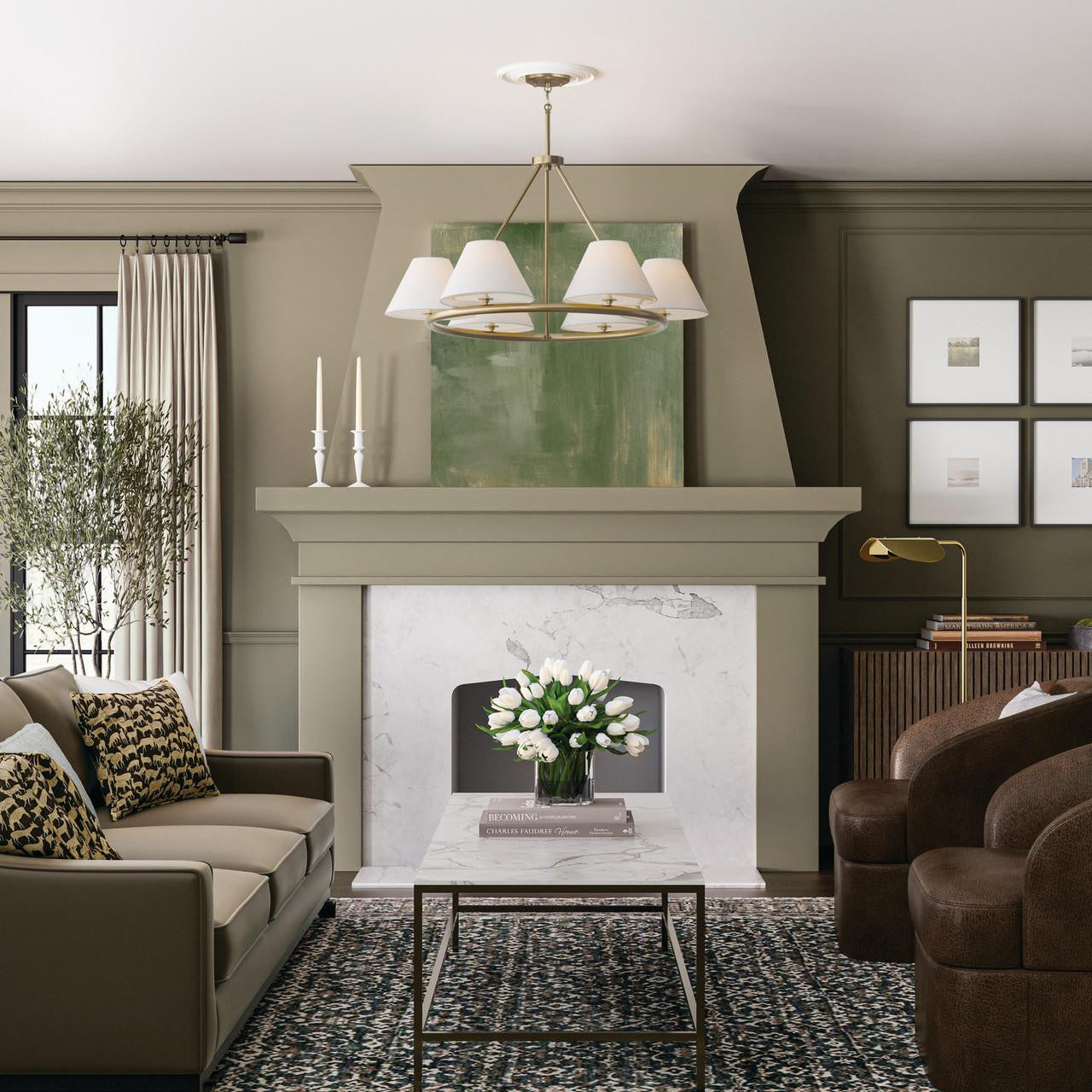 Capital Parson Chandelier, Matte Brass, 35"W