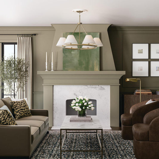 Capital Parson Chandelier, Matte Brass, 35"W