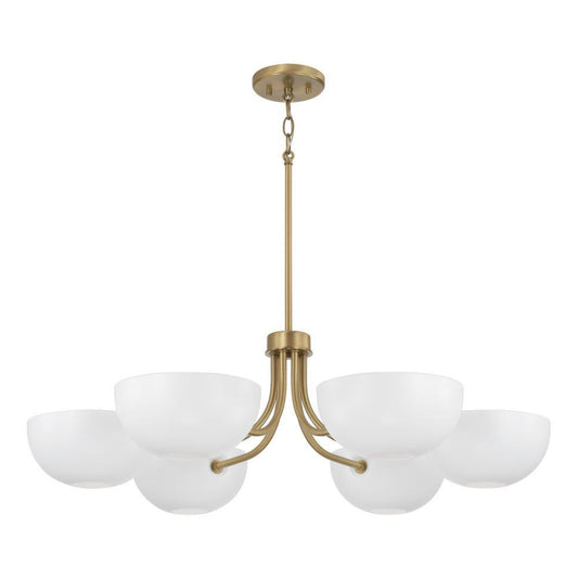 Capital Reece Chandelier Aged Brass and White