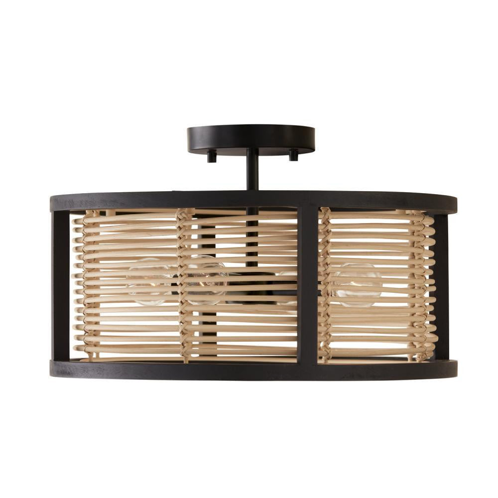 Capital Rico Semi-Flush Mount Flat Black