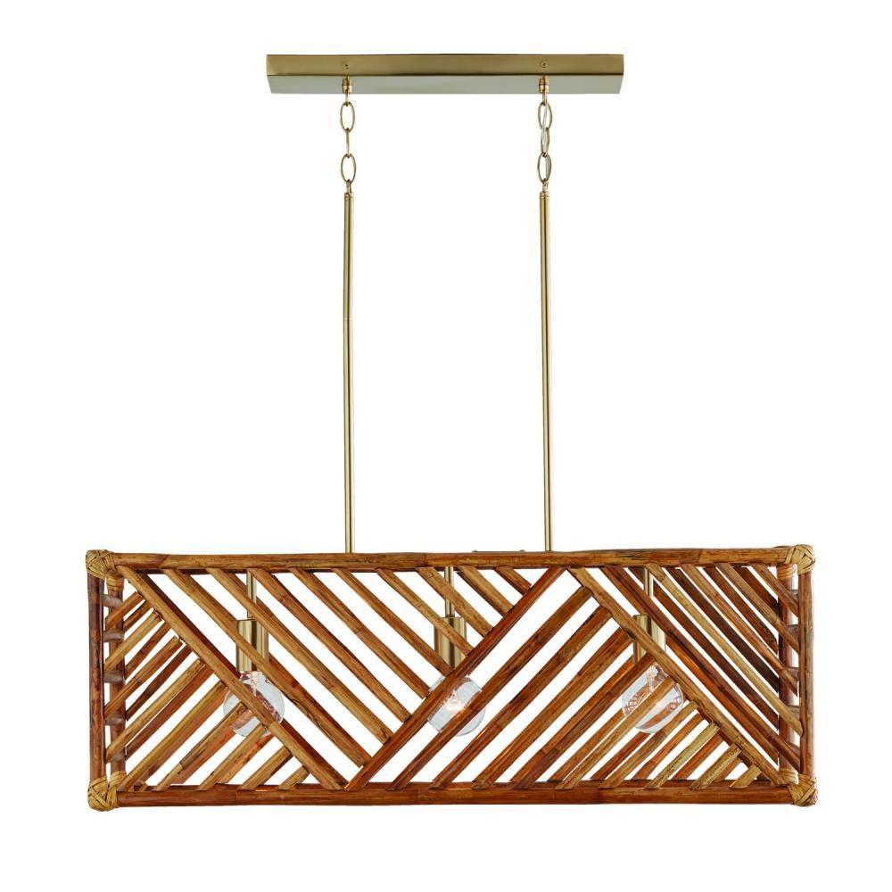 Capital Soleil Linear Chandelier Matte Brass