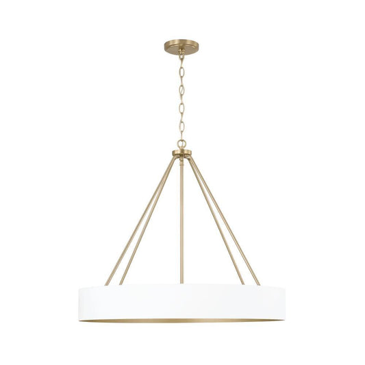 Capital Weller Chandelier Matte Brass and White