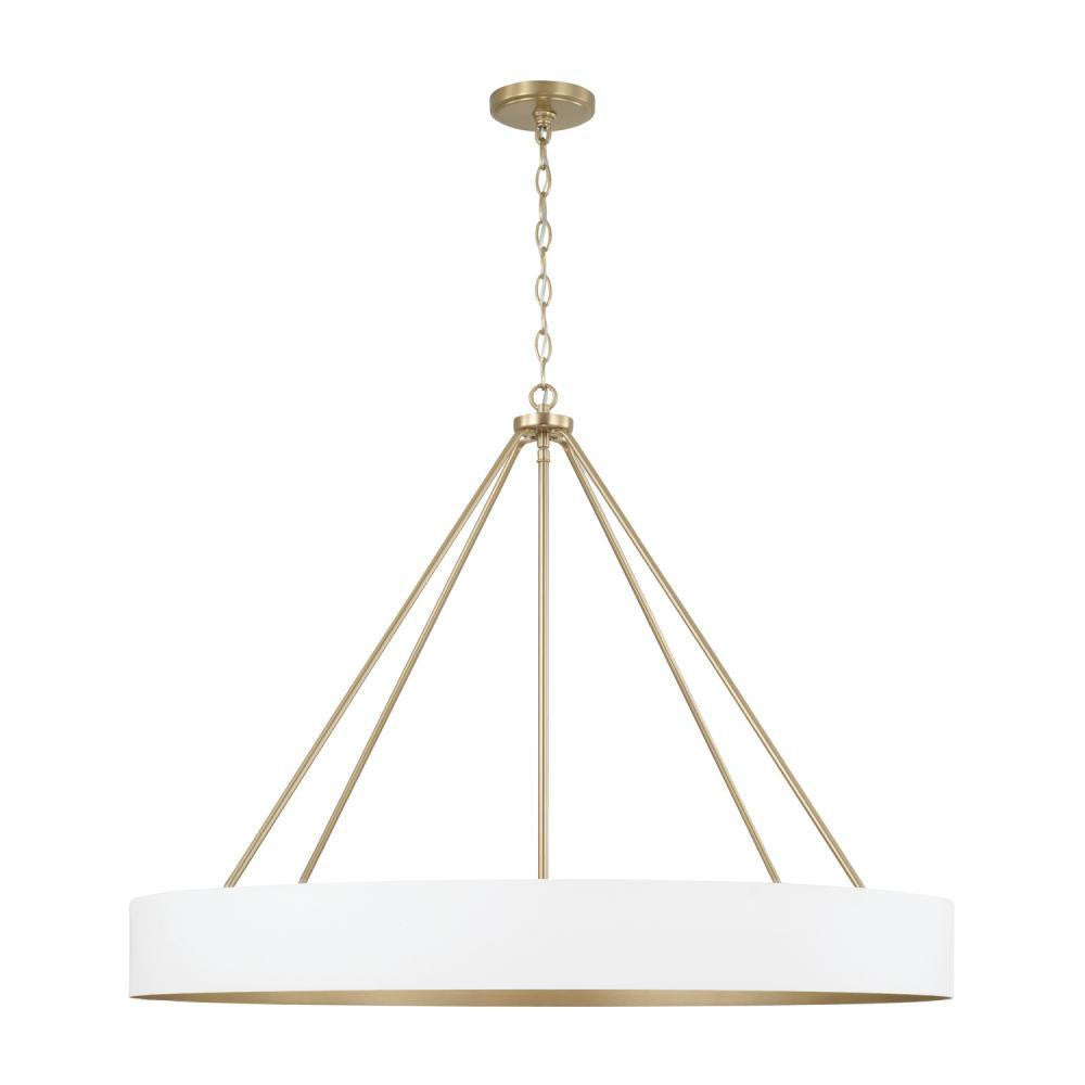 Capital Weller Chandelier Matte Brass and White