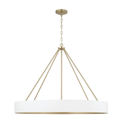 Capital Weller Chandelier Matte Brass and White