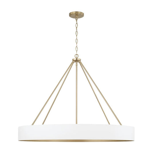 Capital Weller Chandelier Matte Brass and White