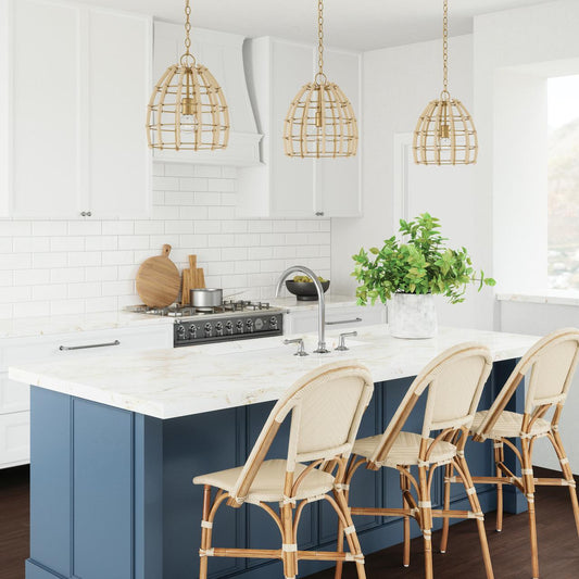 Capital Wren Pendant, Matte Brass, 12"W