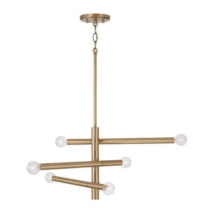 Capital Zane Chandelier, Aged Brass, 26"W