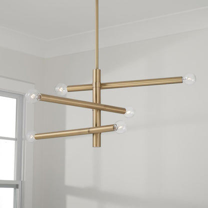 Capital Zane Chandelier, Aged Brass, 26"W