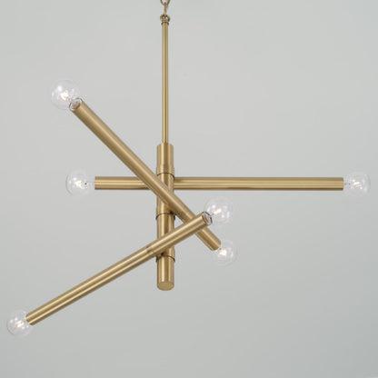 Capital Zane Chandelier, Aged Brass, 26"W