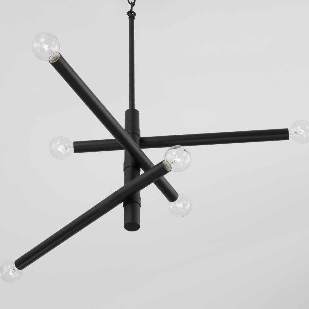 Capital Zane Chandelier, Matte Black, 26"W