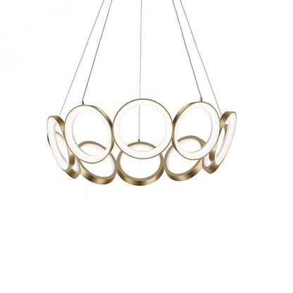 Kuzco Lighting Inc Oros 29-in LED Chandelier Antique Brass