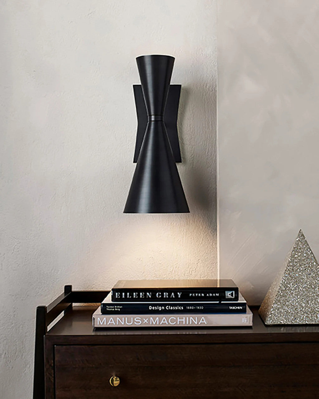 Gino Wall Sconce, 2-Light, Dark Gray, White Interior, 15"H, Currey and Company (5000-0044 KGWP)