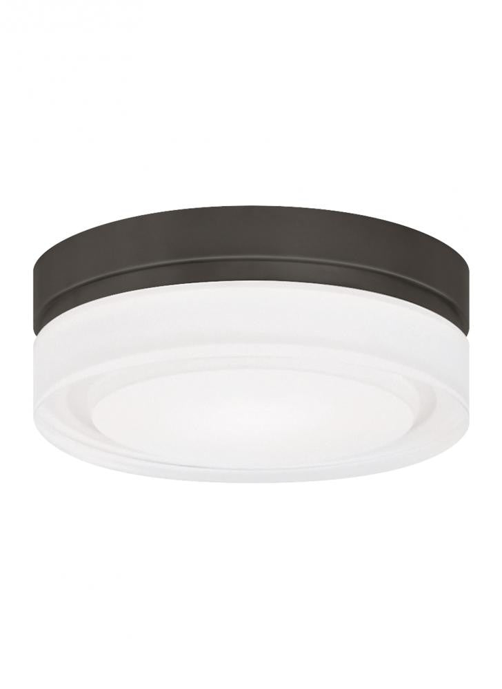 Visual Comfort Modern Cirque Outdoor Flush Mount Bronze, Antique Bronze