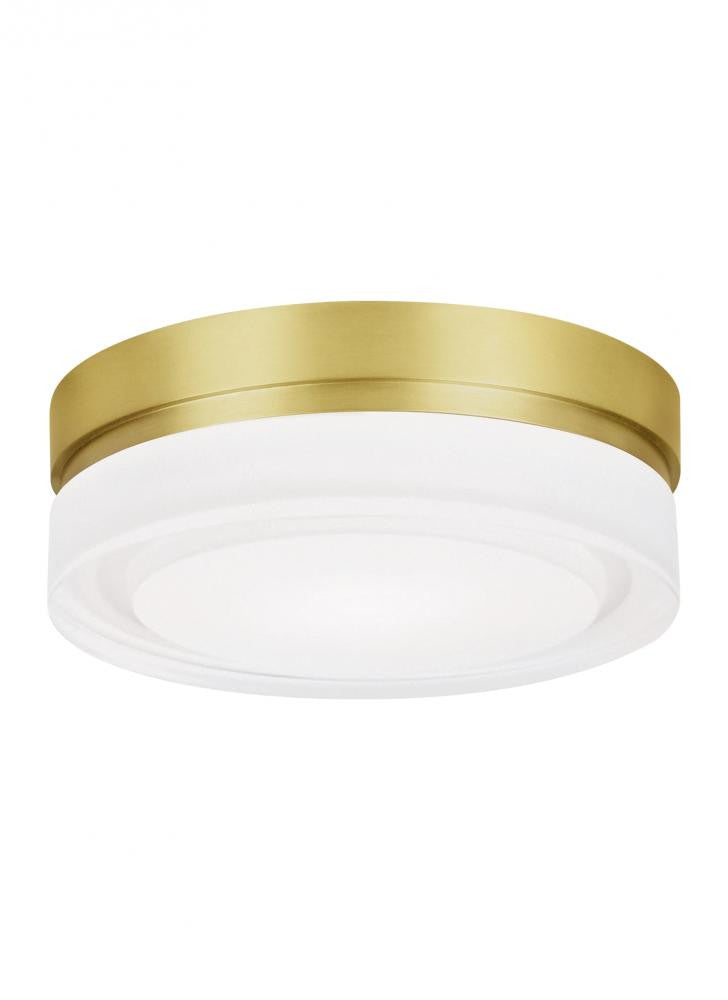 Visual Comfort Modern Cirque Outdoor Flush Mount Nickel, Satin Nickel