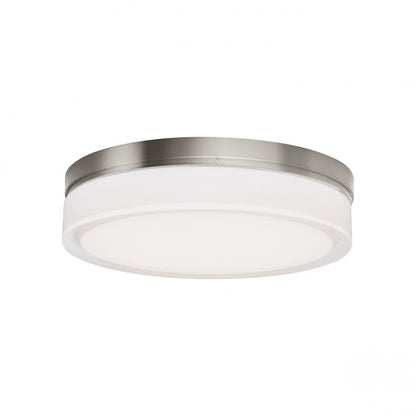 Visual Comfort Modern Cirque Outdoor Flush Mount Nickel, Satin Nickel