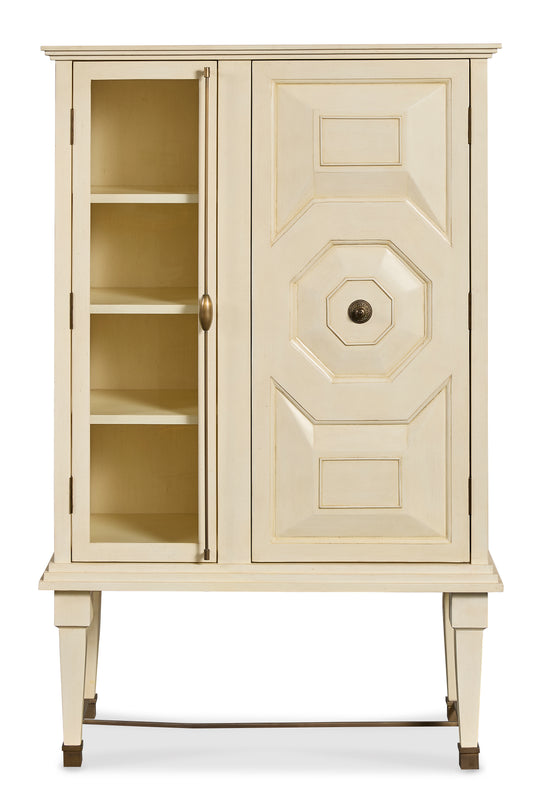 Maitland-Smith Art Bar Cabinet White in Brass