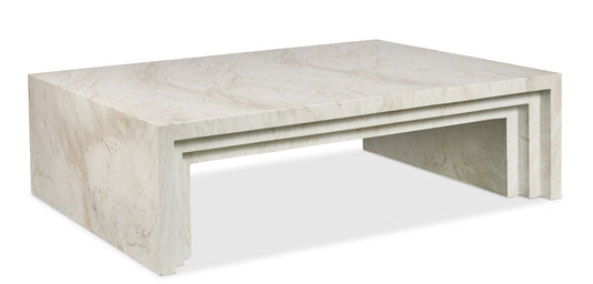 Maitland-Smith Aries Coffee Table Faux Marble Marble
