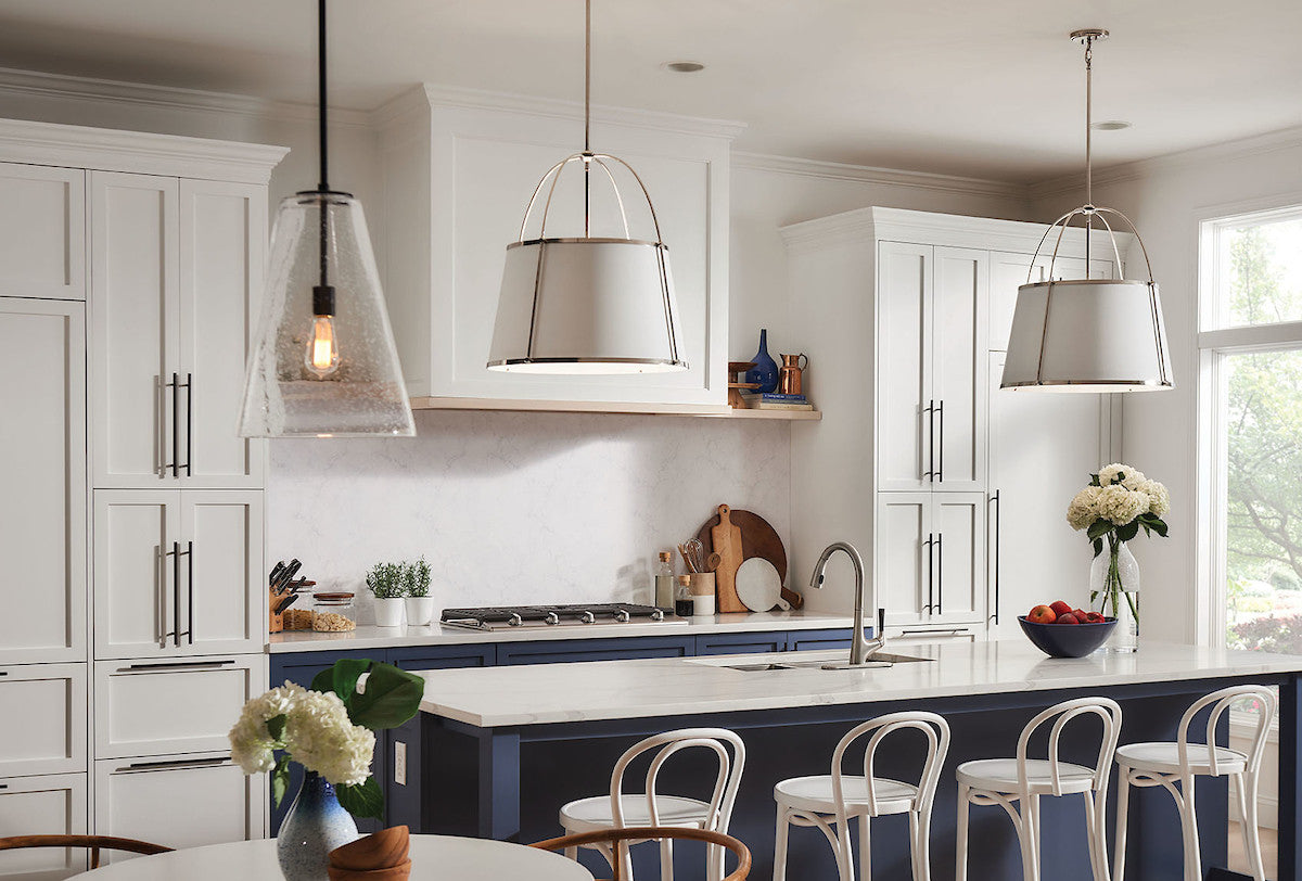 Hinkley Clarke Down Chandelier Steel, Warm Brass