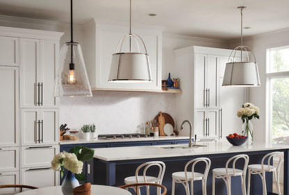 Hinkley Clarke Down Chandelier Steel, Warm Brass