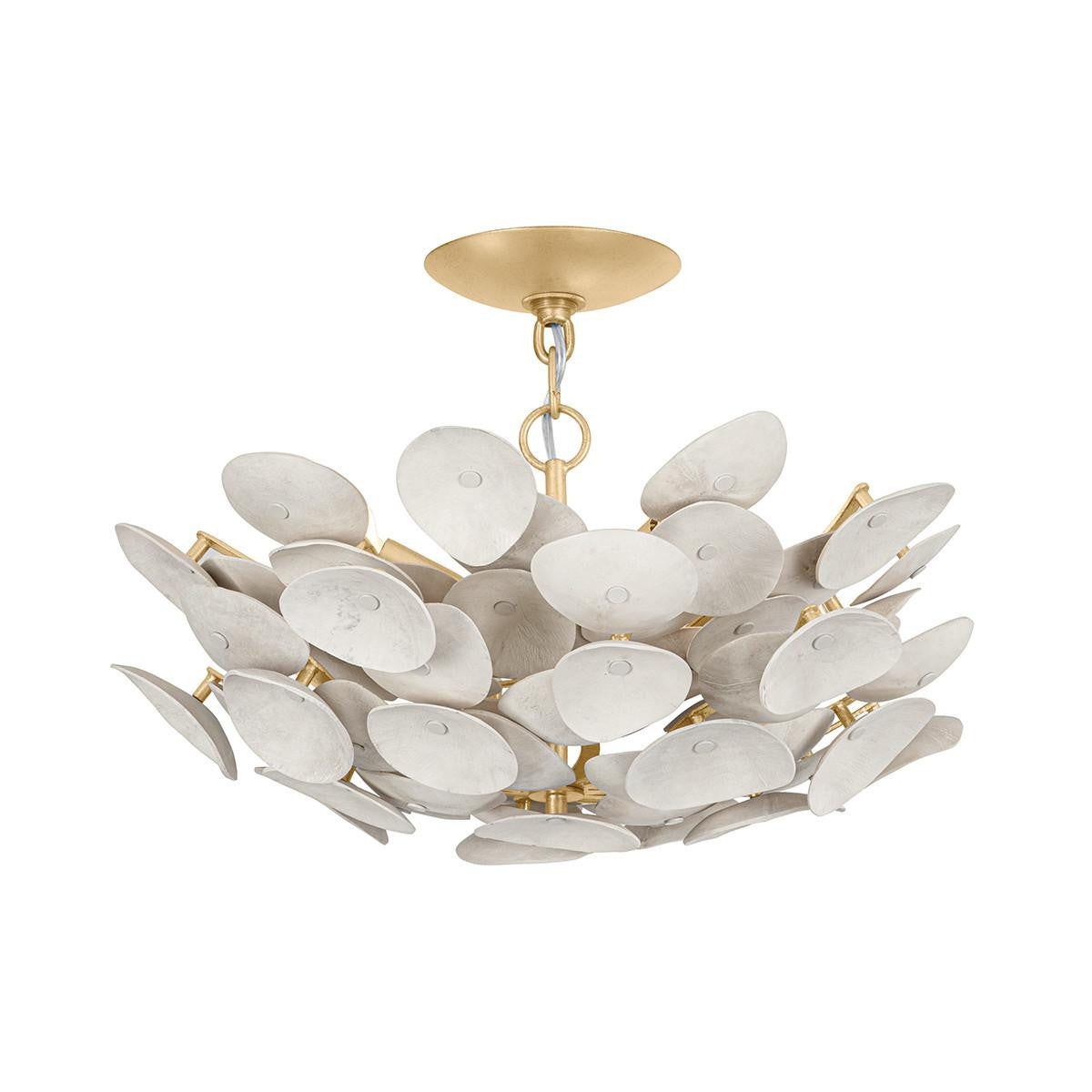 Corbett Aimi Semi Flush Vintage Gold Leaf
