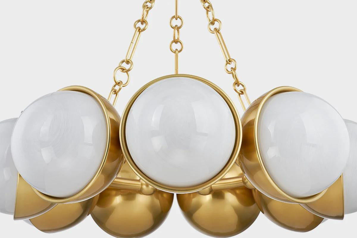 Corbett Althea Chandelier, 9-Light, Vintage Polished Brass, 34.25"W (340-34-VPB 95DT)
