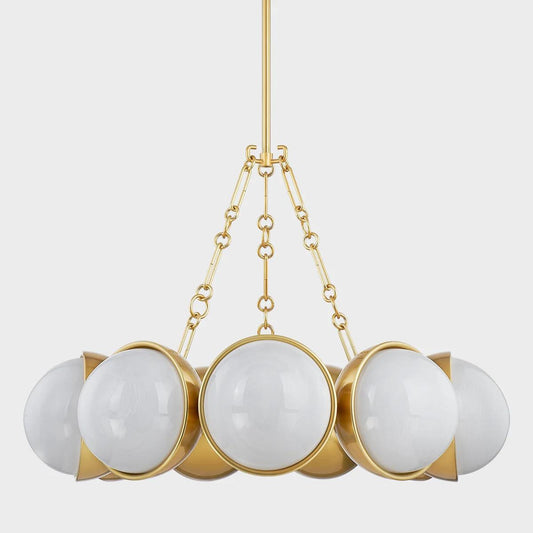 Corbett Althea Chandelier, 9-Light, Vintage Polished Brass, 34.25"W (340-34-VPB 95DT)