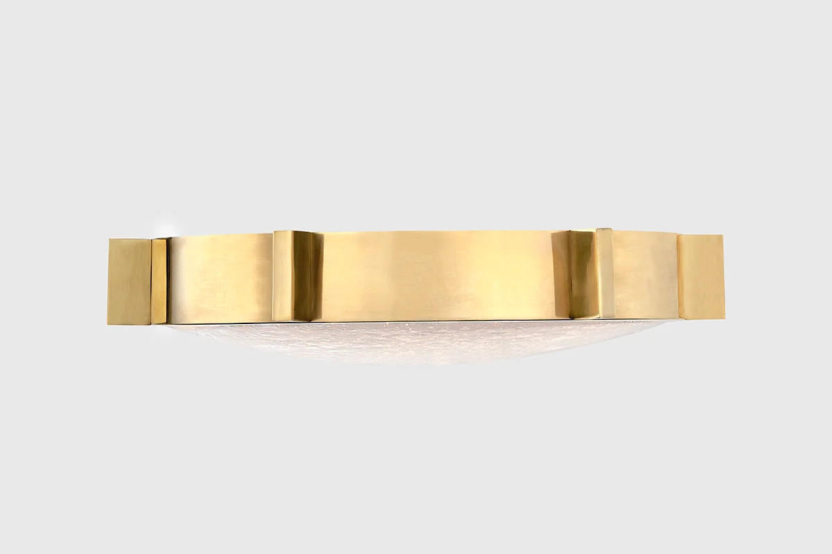 Corbett Ansonia Flush Mount, 1-Light, LED, Brass, 14"W (377-14-VB CZ76)
