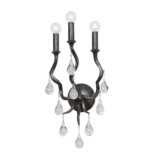 Corbett Aveline Wall Sconce Black, Silver
