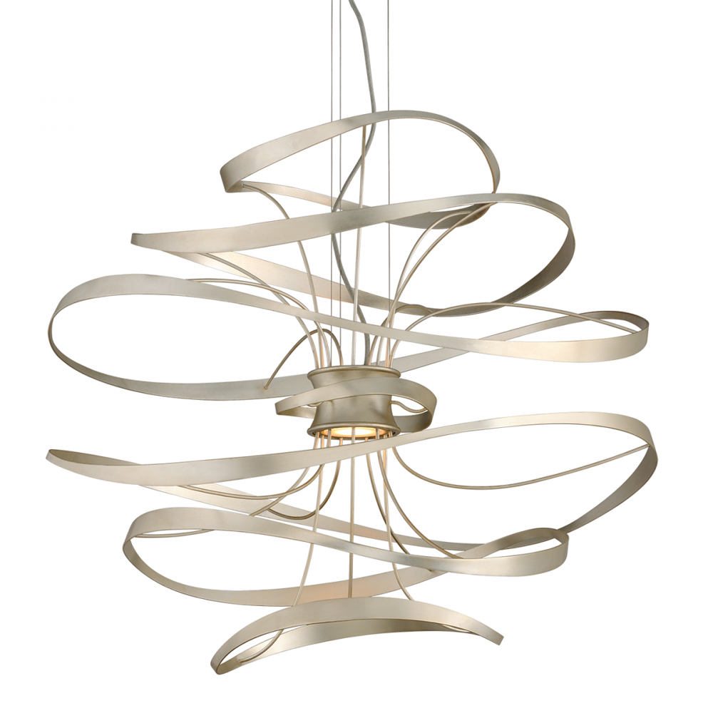Corbett Calligraphy Chandelier Silver, Stainless Steel