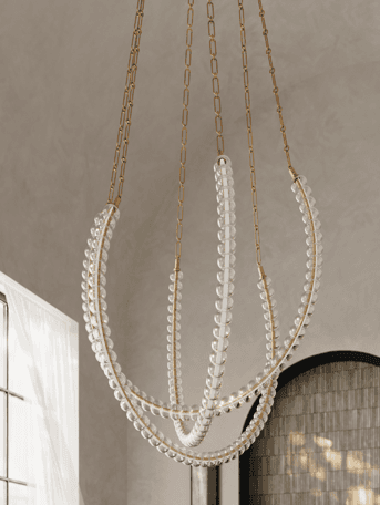 Corbett Celeste Chandelier, 3-Light, LED, Vintage Brass, 48.25"W (355-48-VB 95_X)