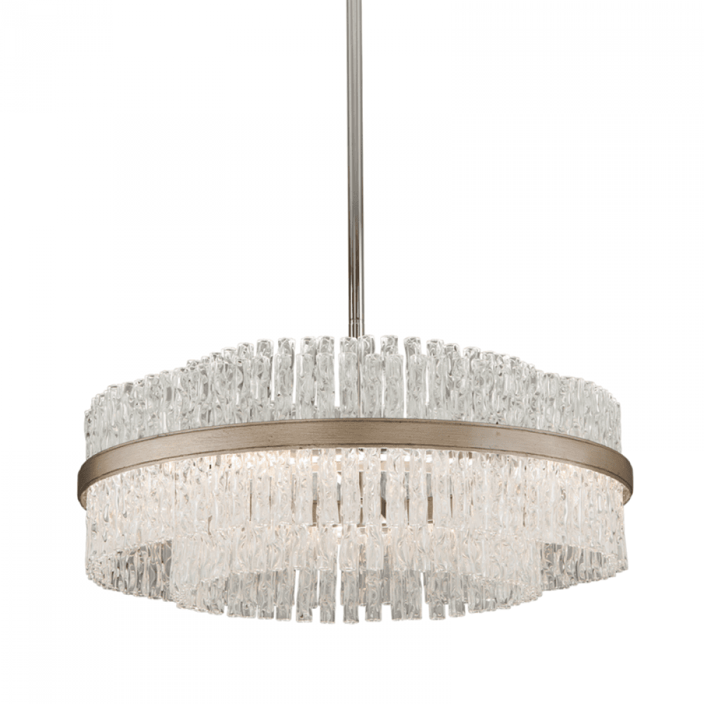 Corbett Chime Pendant Silver Leaf Polished Stainless