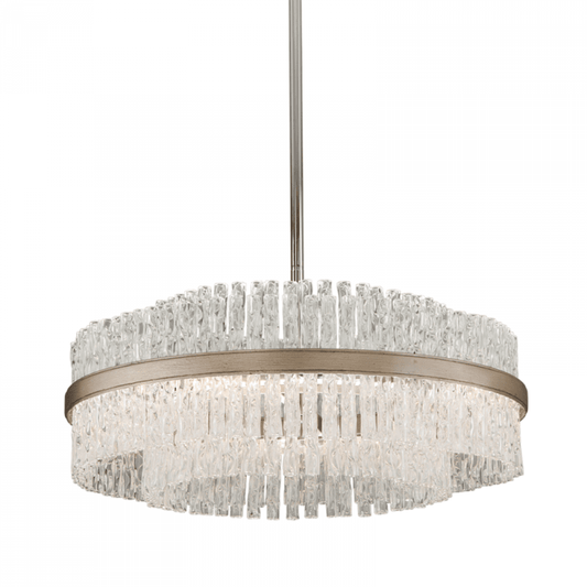 Corbett Chime Pendant Silver Leaf Polished Stainless