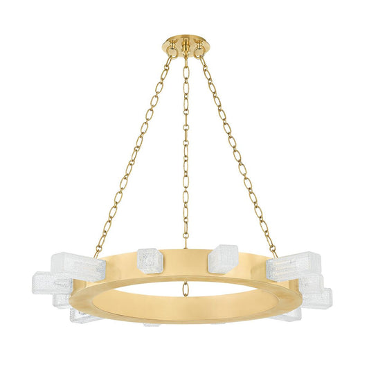 Corbett Citrine Chandelier Vintage Brass