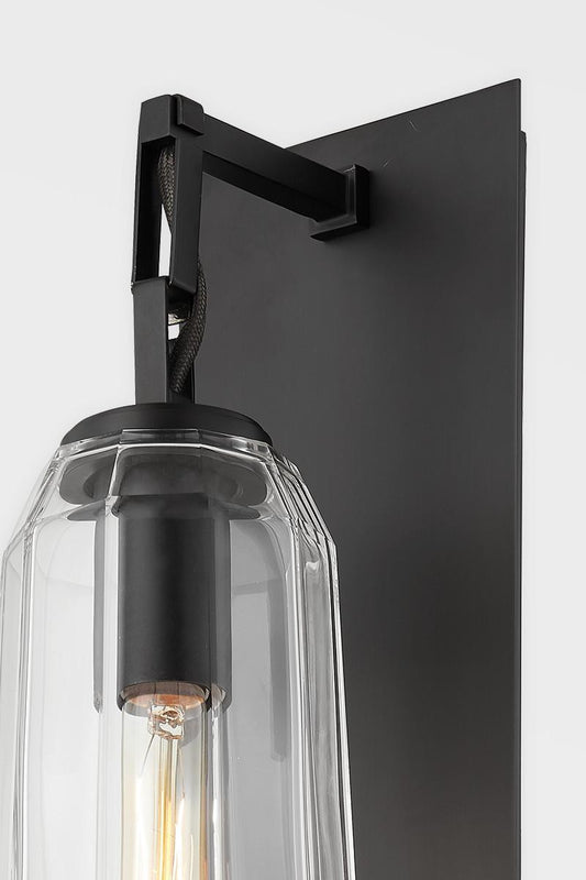 Corbett Copenhagen Wall Sconce 1-Light Black 19.75"H