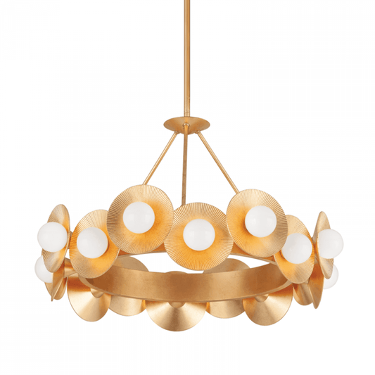 Corbett Emerald Chandelier Gold