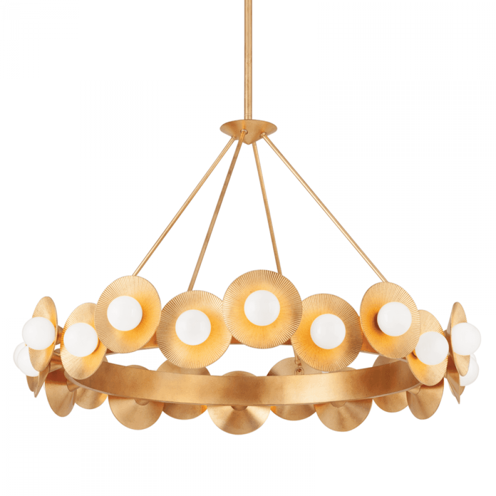 Corbett Emerald Chandelier Gold