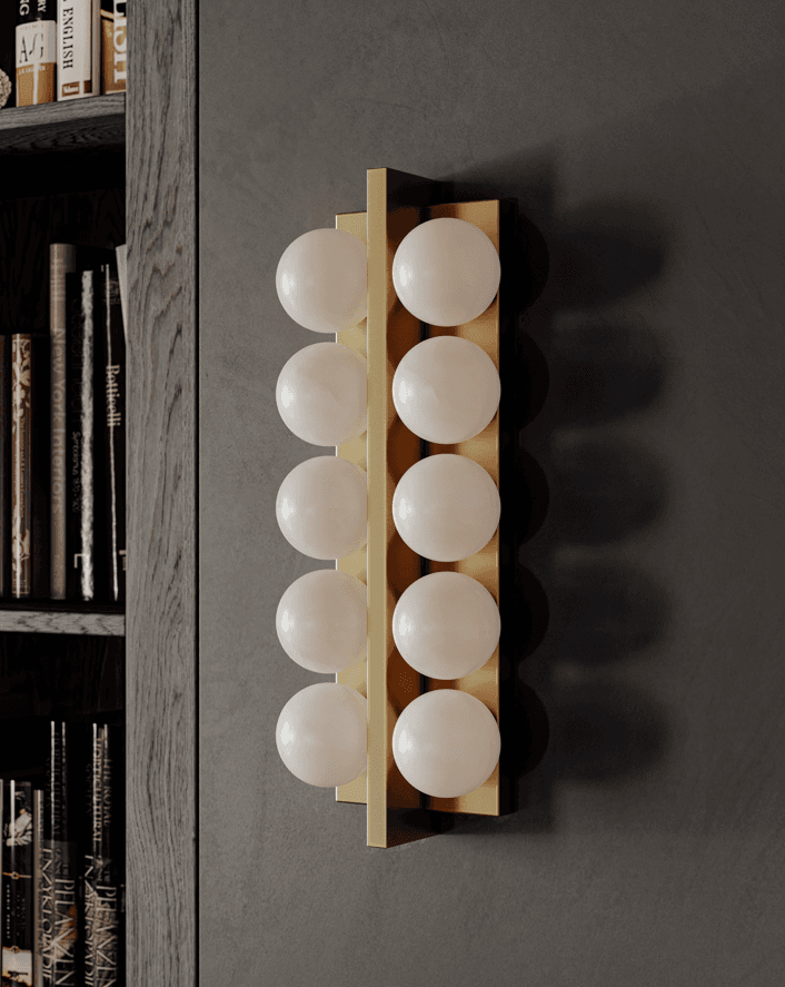 Corbett Emille Wall Sconce, 10-Light, Vintage Brass, 18.25"H (357-10-VB 95F4)
