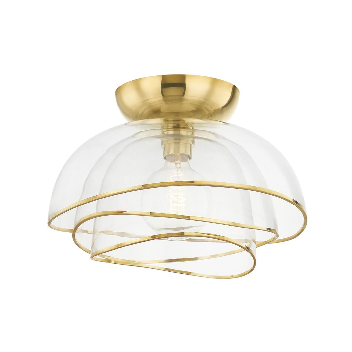 Corbett Esme Flush Mount Vintage Polished Brass