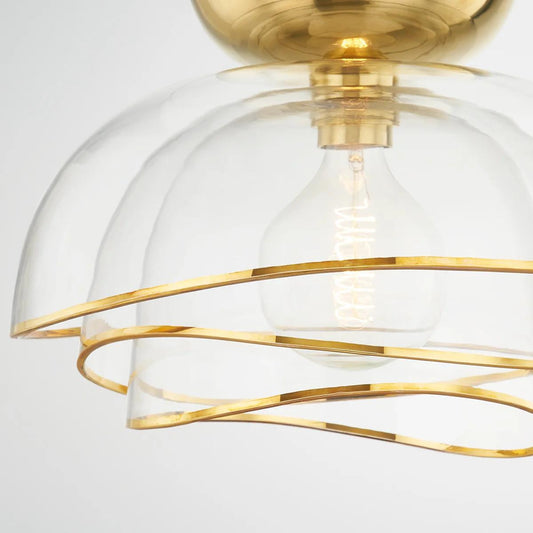 Corbett Esme Flush Mount, 1-Light, Vintage Polished Brass, 17.25"W (358-17-VPB 95F5)