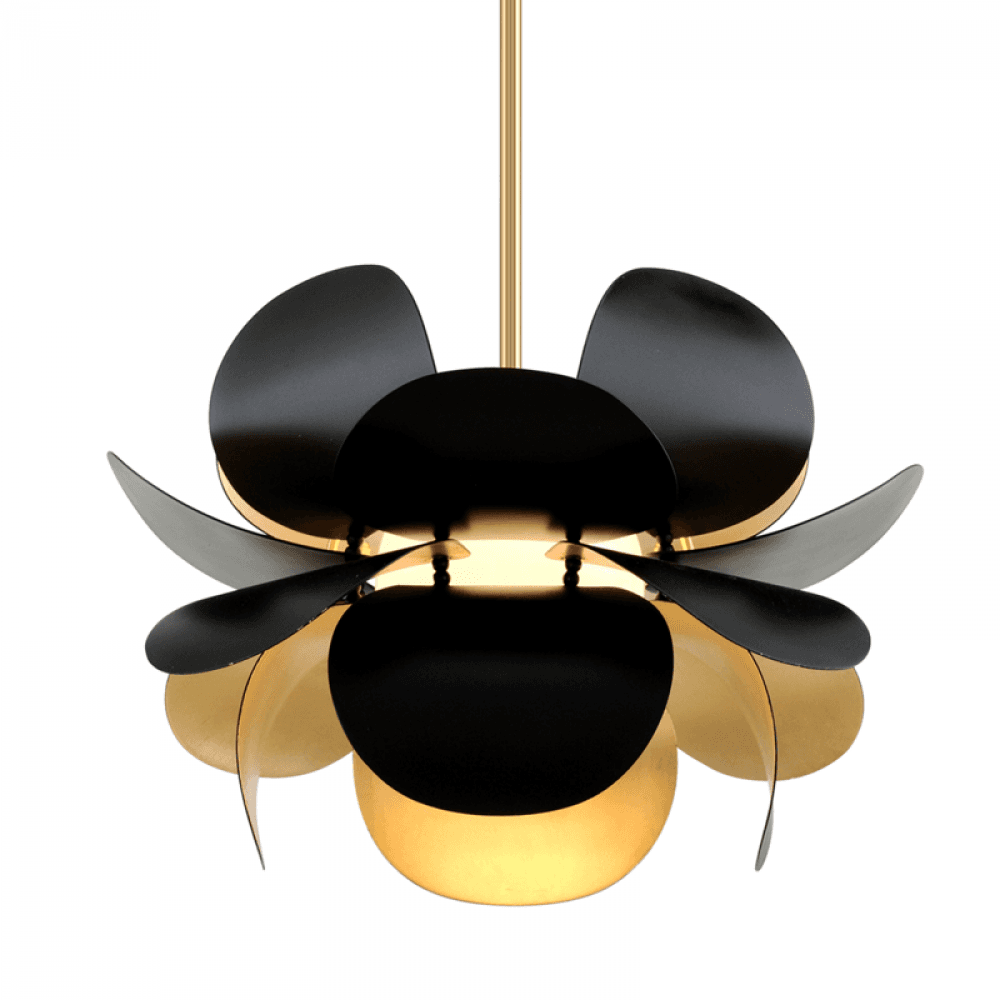 Corbett Ginger Pendant Gold Leaf, Black